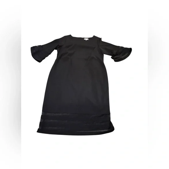 NWT Calvin Klein Black Dress Sheer cuff Sleeves and hem Knee length 16W 18W - Picture 2 of 12